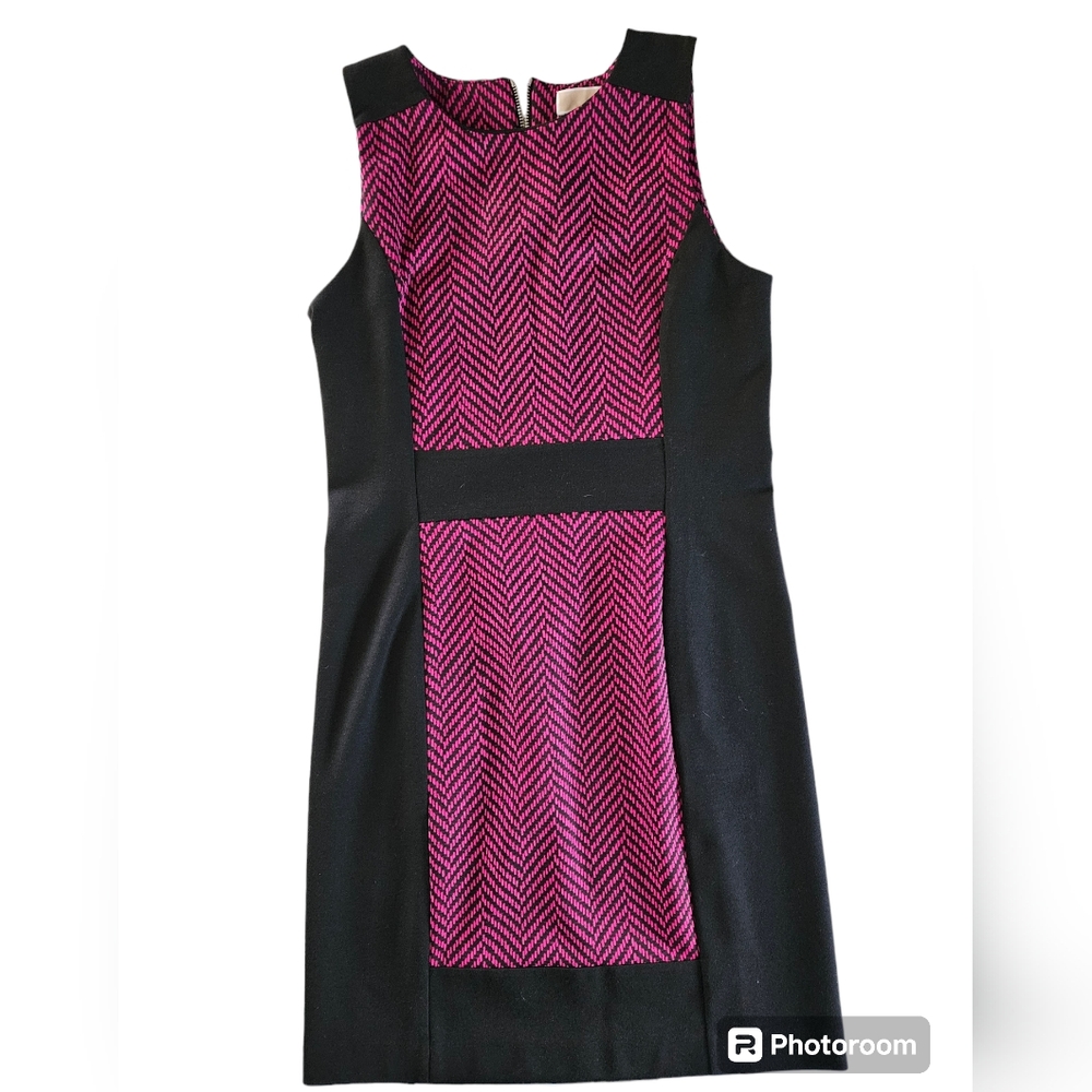 Michael Kors Black and Pink Chevron Dress
